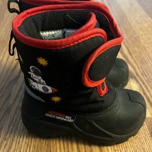 Kids Black and Red Waterproof Boots